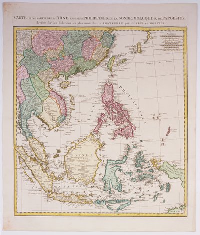 Asia Meridional desde China hasta Nueva Guinea, incluyendo el archipiélago indonesio y las Filipinas, c.1700 de Johannes and Mortier, Cornelis Covens